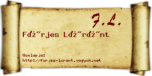 Fürjes Lóránt névjegykártya