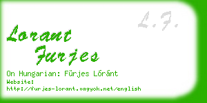 lorant furjes business card